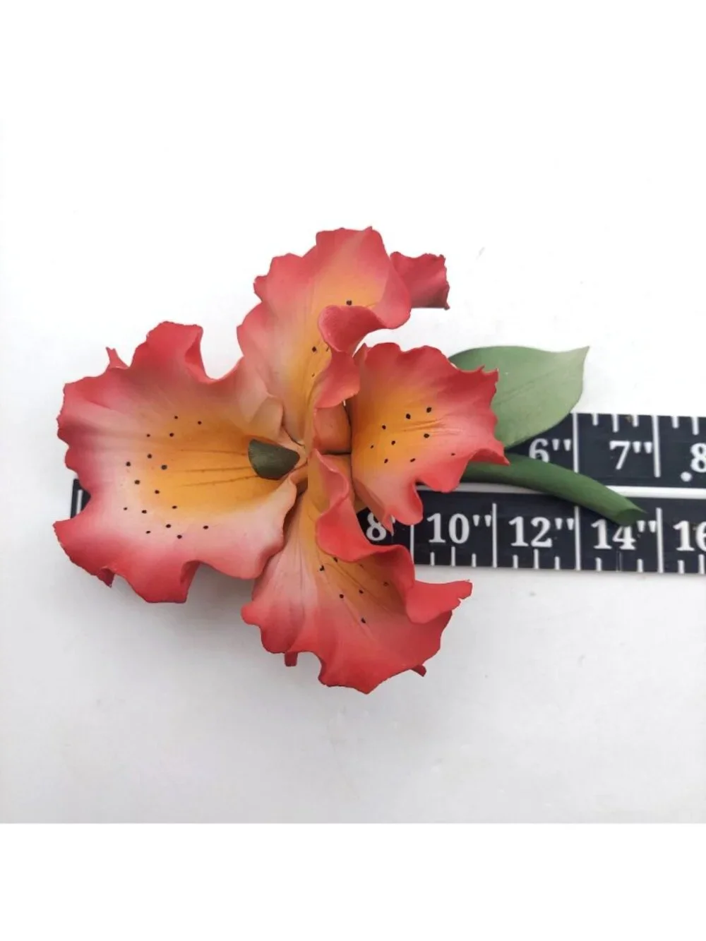 Capodimonte Iris Flower Figurine Porcelain Hand Painted Vintage Napoleon Italy